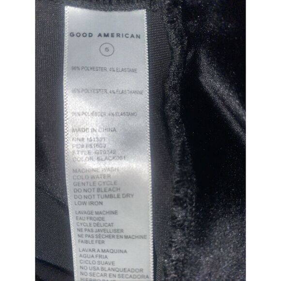 GOOD AMERICAN BLACK VELVET WRAP WAIST LONG SLEEVE V NECK TOP Size 5 XXL - Picture 4 of 4